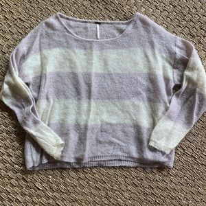 Free People Fuzzy striped sweater